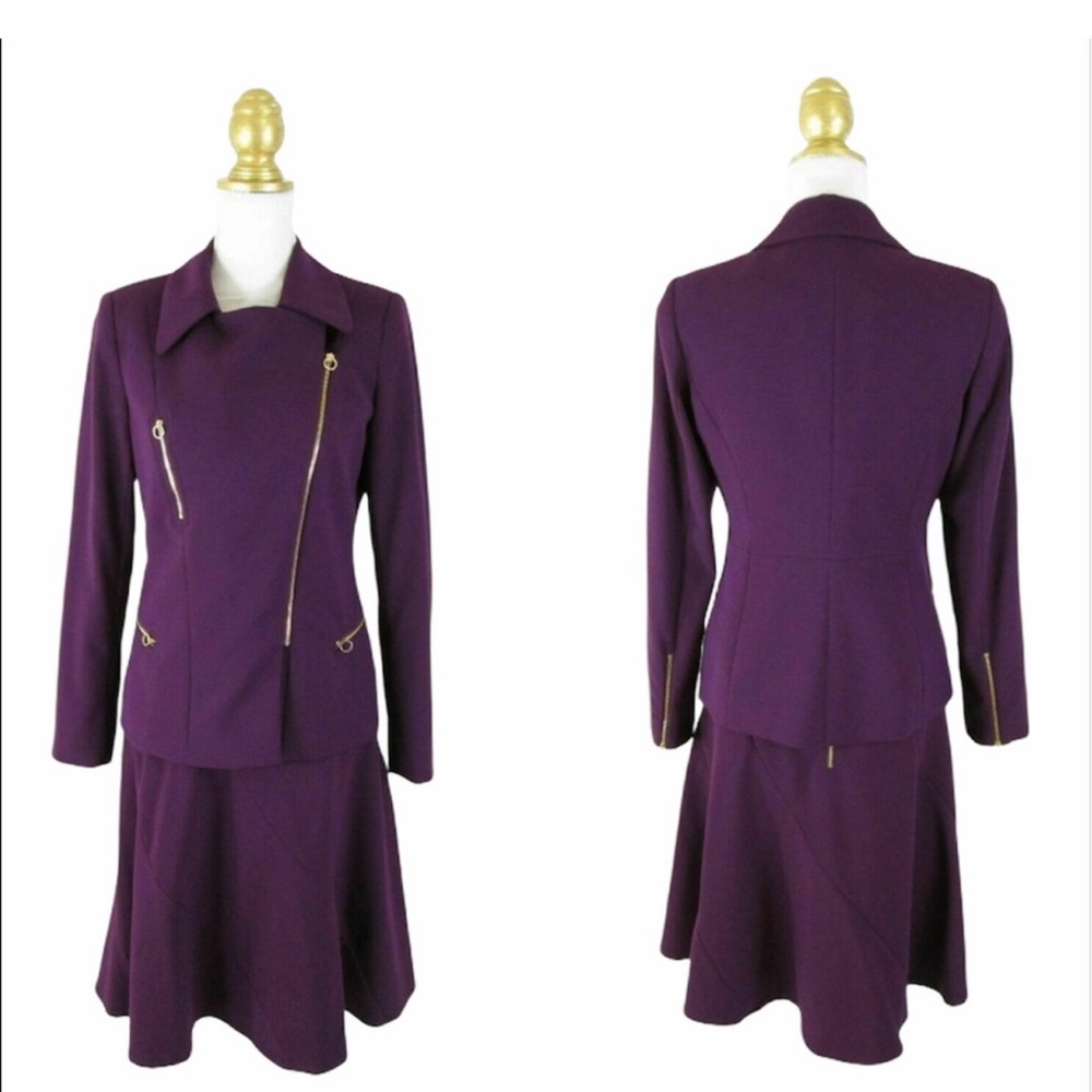 Elegant Purple Skirt Suit